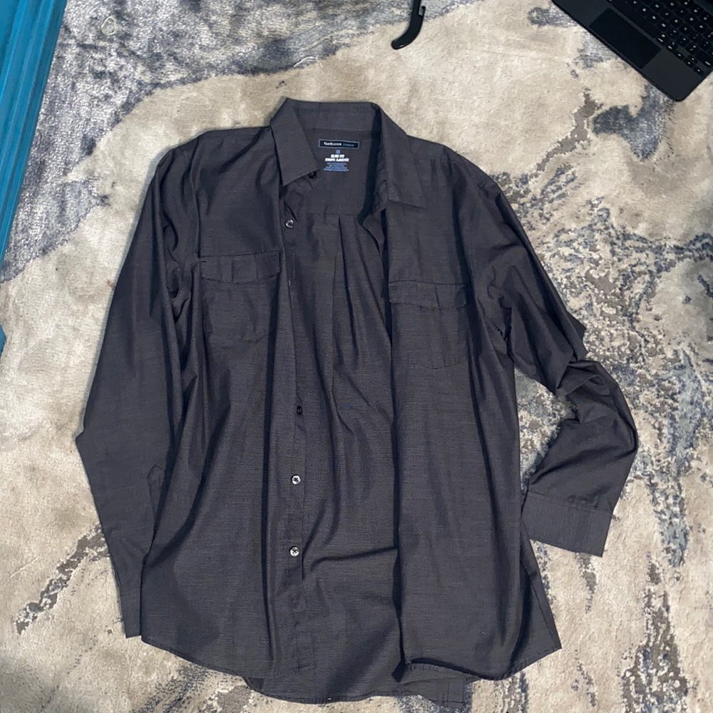 Van Heiden studio gray dress shirt